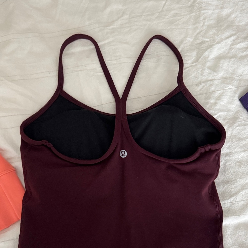 Lululemon Burgundy flow y bra Tank Top